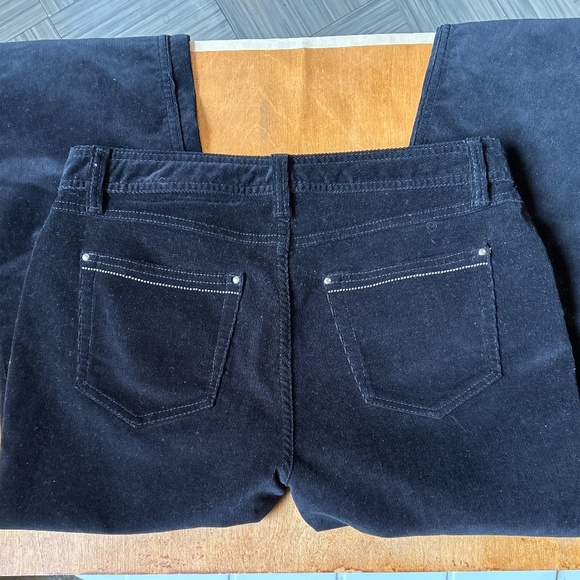 Black Corduroy Pants with Embellished Pockets - Picture 4 of 5